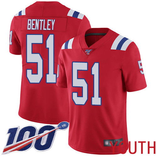 New England Patriots Football #51 100th Limited Red Youth Ja Whaun Bentley Alternate NFL Jersey->women nfl jersey->Women Jersey